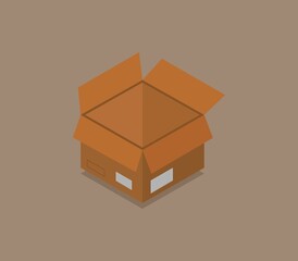 Isometric box icon illustrated in vector on white background