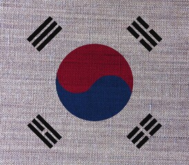South Korea Flag With Texture