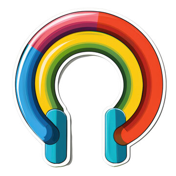 Colorful Rainbow Magnet with Vibrant Curved Design for Illustration