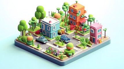 Urban Garden isometric 3D
