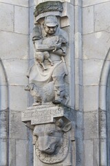 Sculpture Die Knochenhauer, butcher, at a former Kontorhaus, Hamburg, Germany, Europe
