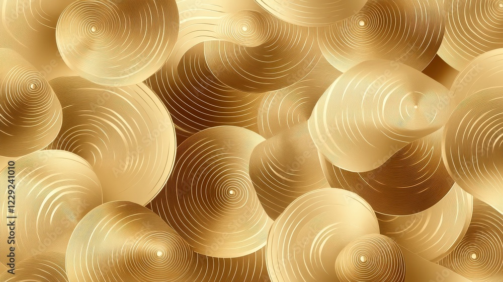 Fototapete a golden abstract swirl pattern with a mix of glossy and matte textures for a dynamic appearance.