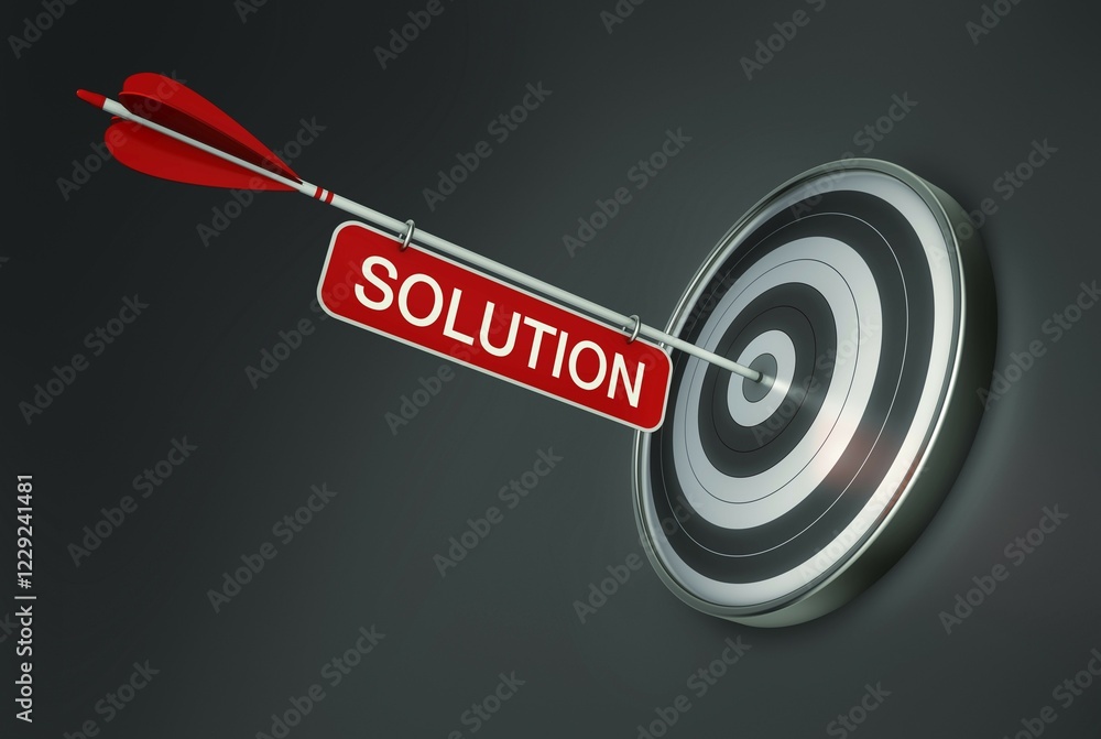 Poster 3d rendering of arrow and target