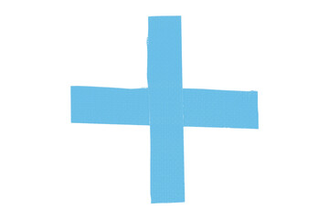 Light blue masking tape isolated on transparent background