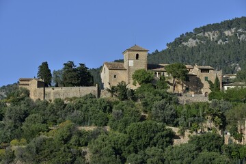 Iglesia de San Juan Bautista church, Dei&agrave;, Serra de Tramuntana, Majorca, Balearic Islands, Spain, Europe