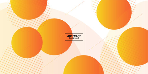 Abstract orange and yellow geometric circle pattern background illustration. 3D view and simple pattern. Cool and luxury design. Vector Eps10