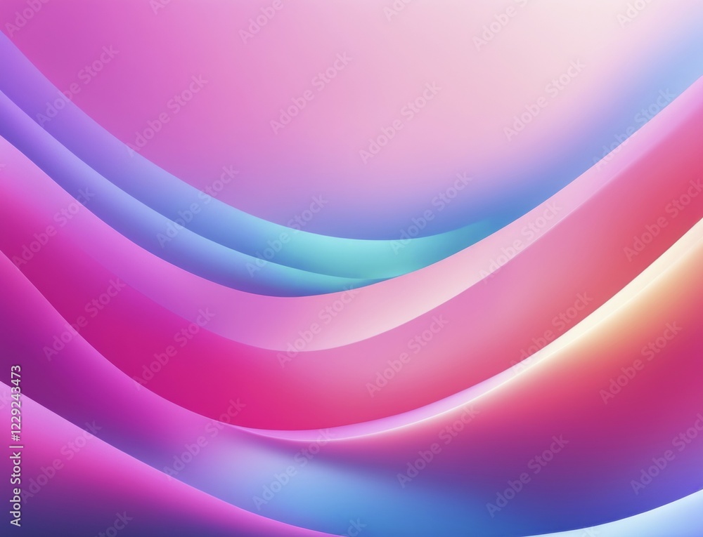 Poster abstract wavy design with pink and blue gradients creating a smooth and vibrant flow, ai generated