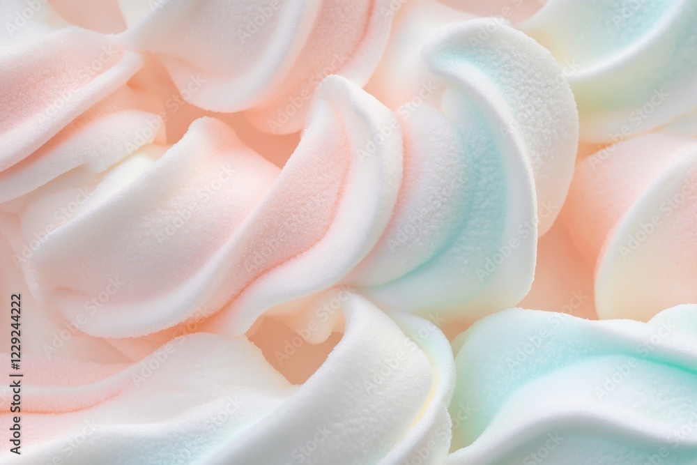 Poster a close-up view of a stack of soft and fluffy marshmallows