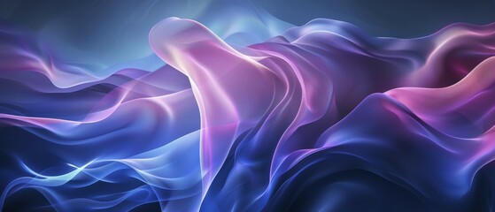Fototapeta premium Fluid and ethereal depiction of flowing fabric in smooth textures and vibrant colors, creating a sense of motion, AI generated