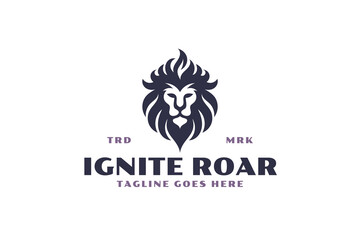 royal king lion head logo vector 