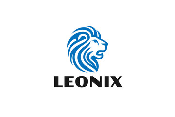 royal king lion head logo vector 