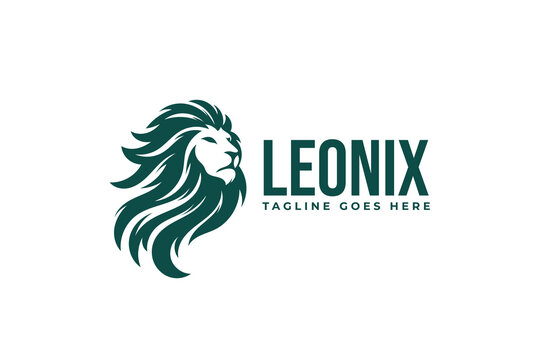 royal king lion head logo vector 