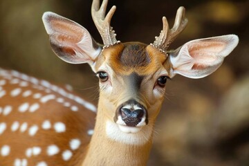Obraz premium A close-up view of a deer's antlers, perfect for wildlife or nature-themed designs
