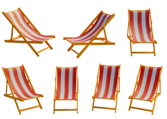  3d beach bench illustration transparent background, 3d rendering