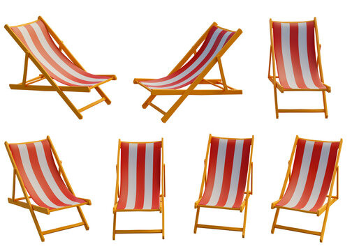  3d beach bench illustration transparent background, 3d rendering