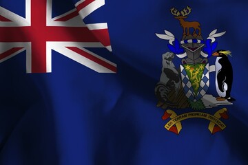 Fototapeta premium A ruffled fabric flag of South Georgia and the South Sandwich Islands