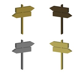 Directional signs icon illustrated in vector on white background