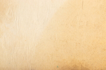 Yellowed vintage dirty wrinkled paper, empty template blank for design