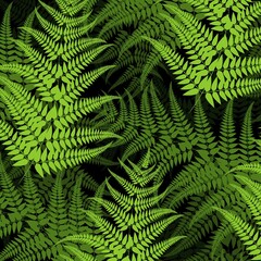 Seamless fern leaves pattern, vector background