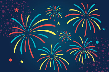 Fireworks Celebration Background, Celebrative banner template