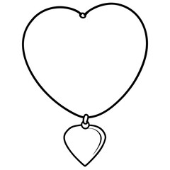Minimalist Heart Pendant Necklace in Monochrome Line Art