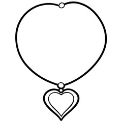 Minimalist Heart Pendant Necklace in Monochrome Line Art