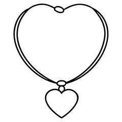 Minimalist Heart Pendant Necklace in Monochrome Line Art