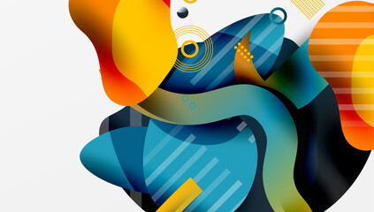 Vibrant abstract background overlapping shapes