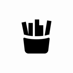 French fries fast food icon vector sign