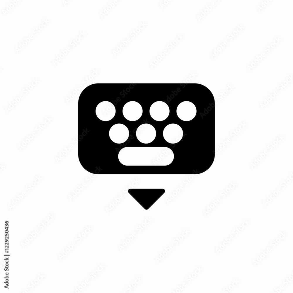 Poster keyboard type input device icon vector sign