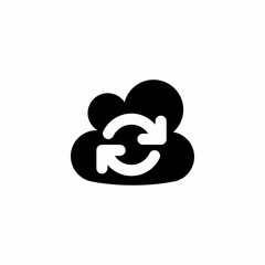 Cloud sync data transfer icon vector sign