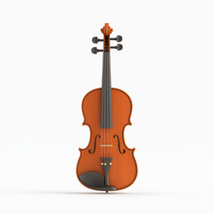 Obraz premium A violin, musical instrument element, ultra-detailed 3D illustration, bow included, isolated on white background