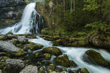 Golling Waterfall, Golling, Tennengau, Salzburg, Austria, Europe