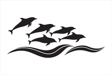 Fototapeta premium Majestic Dolphin Silhouette Mega 