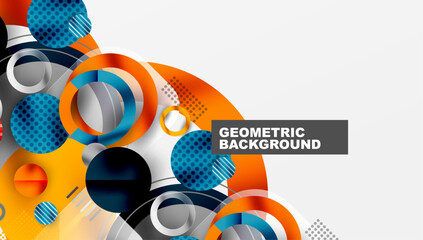 Fototapeta premium Abstract Geometric Background with Overlapping Transparent Shapes