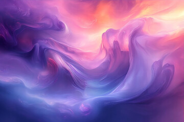 Obraz premium Purple, orange, and blue abstract swirls; fantasy landscape; digital art; website background