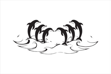 Majestic Dolphin Silhouette Mega
