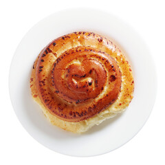Spiral bun on a plate