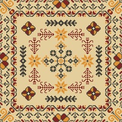 Traditional Latvian embroidery seamless pattern, vector illustration