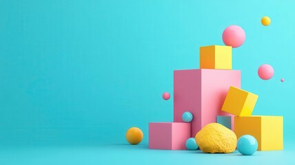Naklejka premium Element flat design front view material composition theme 3D render Triadic Color Scheme
