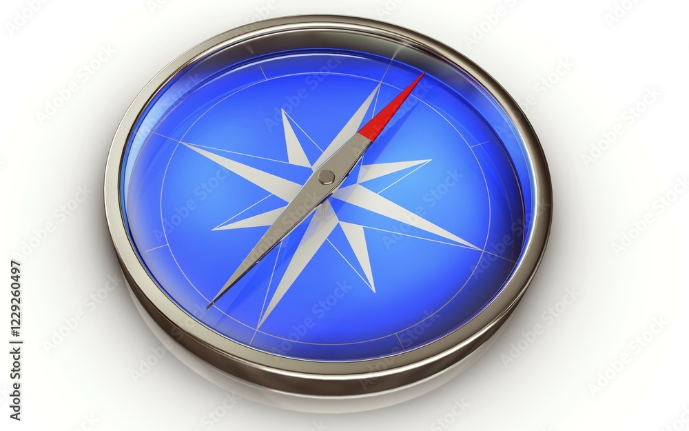 Poster high resolution rendering of a compass