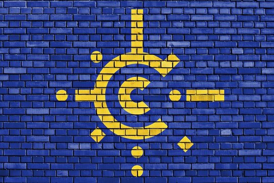 Flag of CEFTA painted on brick wall