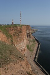 Coast with lighthouse, Heligoland, Schleswig-Holstein, Germany, Europe