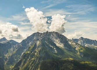 View of Watzmann vom Jenner, Berchtesgaden National Park, Berchtesgadener Land, Upper Bavaria,...