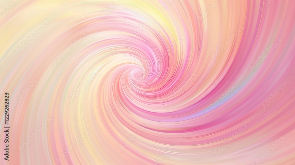 Poster soft pastel spiral with concentric circles in peach and yellow tones. background image of gradient c