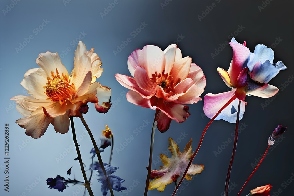 Poster ai generated sequence of photos transitioning through a range of digital distortions symbolizing the