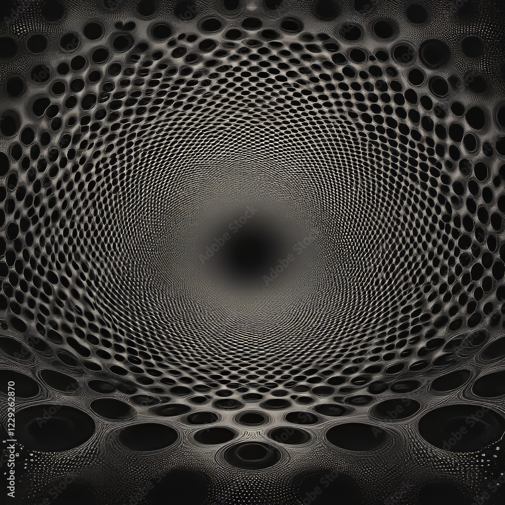 Poster futuristic technology-style 3d sphere created from particles, featuring a plexus effect on a modern 