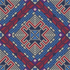 Seamless pattern design with traditional Palestinian embroidery motif