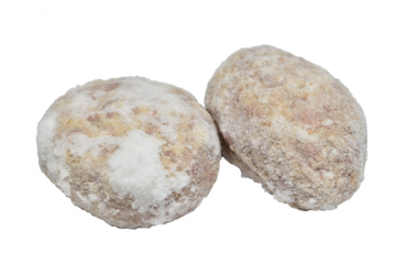 Frozen meat patties, ready to cook, lie on a PNG background.