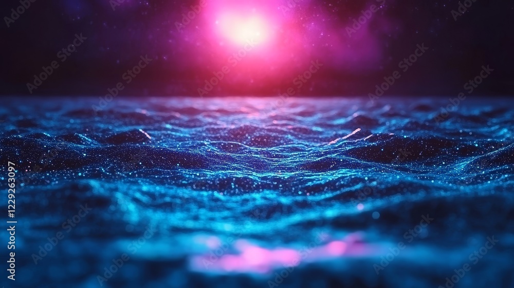 Poster wave 3d. this visualization captures the essence of big data through 3d rendering, showcasing the in